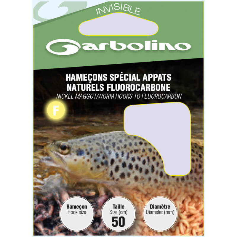 hameçons montés truite spécial appats naturels fluorocarbone garbolino