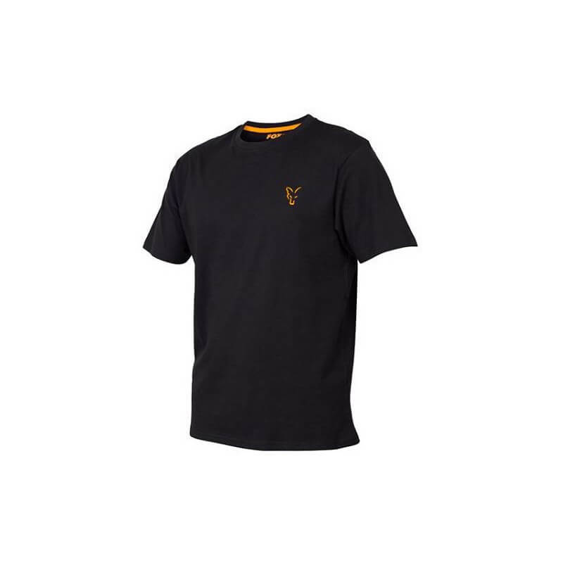 t-shirt noir et orange fox