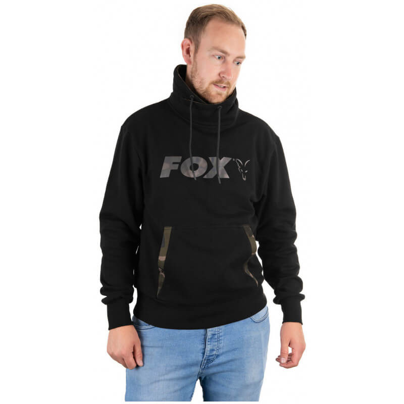 sweat high neck noir et camo fox