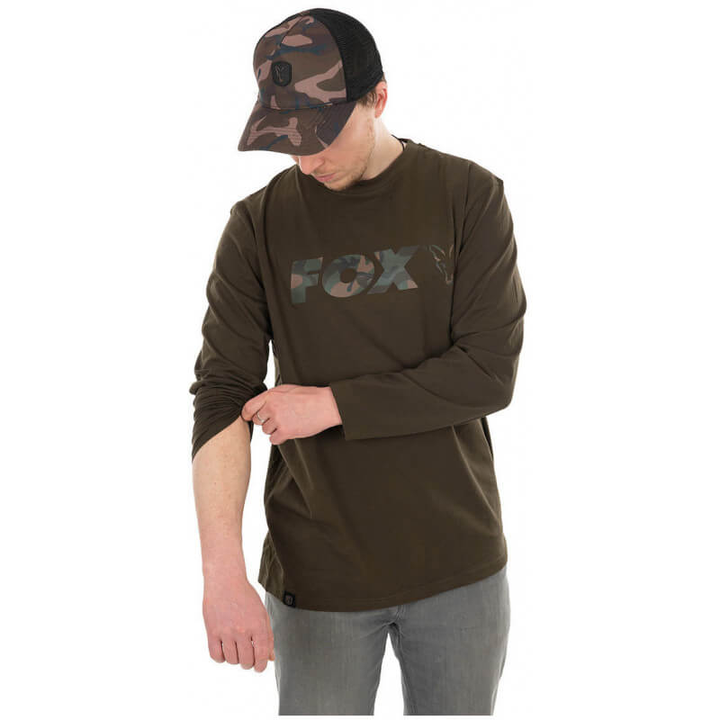t-shirt à manches longues kaki/camouflage fox