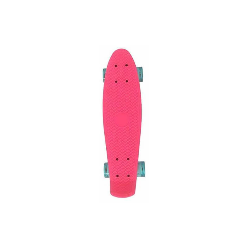 Skateboard Vintage 22,5" avec roues lumineuses rose