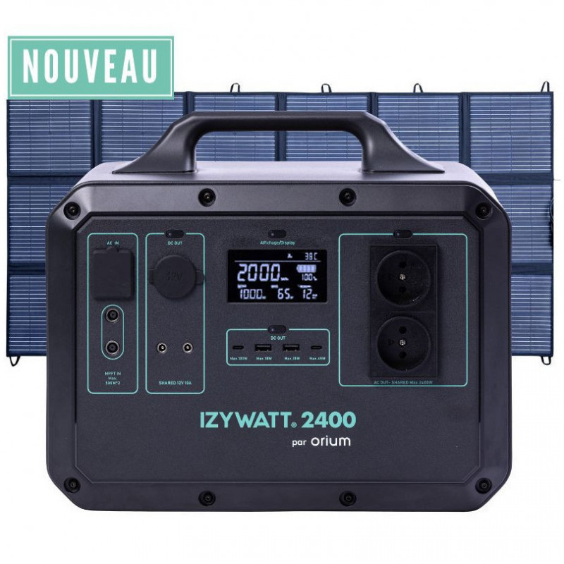 pack station izywatt 2400 + panneau 400w