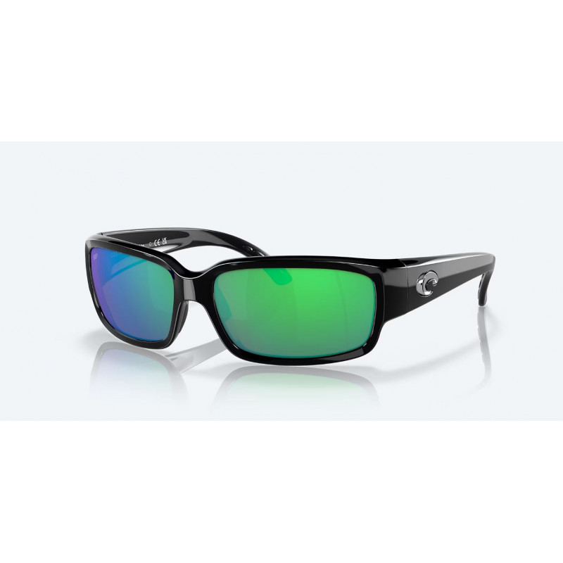 lunettes caballito shiny black green mirror 580p