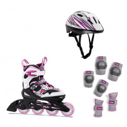 Pack Roller Junior J-One Girl + Tripack + Casque - FILA