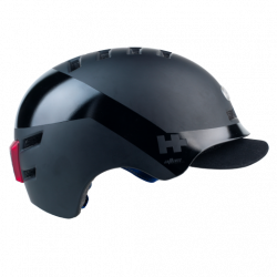 Casque vélo urbain Atlas avec éclairage arrière - Noir - HELMETPLUS