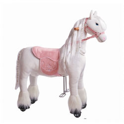 Cheval à roulettes inline Ponnie Tiara M avec selle rose