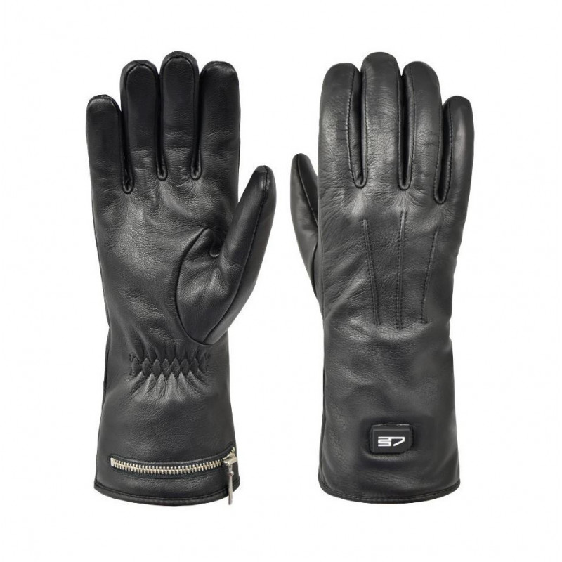 gants chauffants en cuir