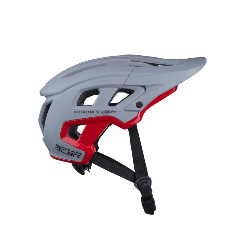 casque vtt enfant scrambler grey red