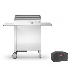 Plancha Inox Chef 55 ELEC Lisse + Chariot fermé + Housse de protection - PLANET