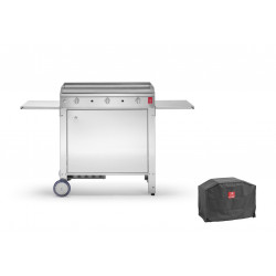 Plancha Inox Chef 80 Lisse + Chariot fermé + Housse de protection - PLANET