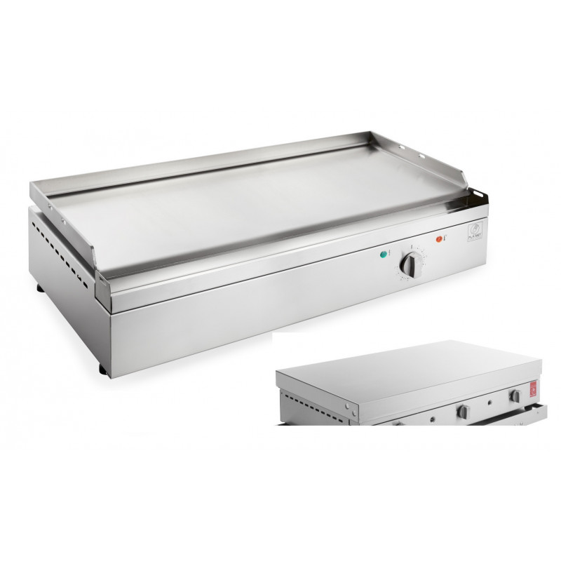 plancha chef 80 elec lisse + couvercle