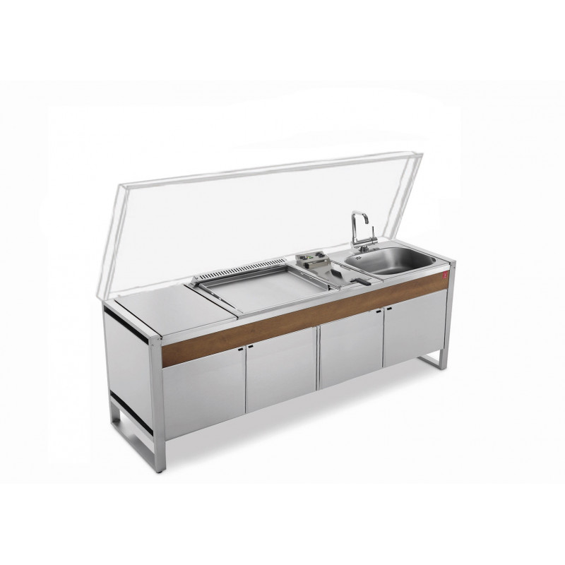 table oasi 205c + plancha oasi 55 + friteuse + évier