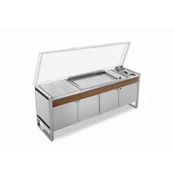 Table de cuisson fermée Oasi 205C + Plancha Oasi 80 Lisse + Friteuse - PLANET