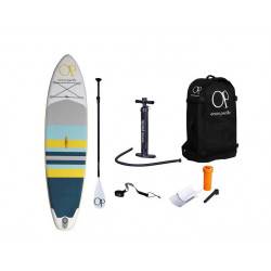 Paddle gonflable Malibu Lite 10'6 Blanc Gris Jaune - OCEAN PACIFIC