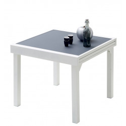 Table Modulo 4/8 personnes blanc/gris perle 90/180