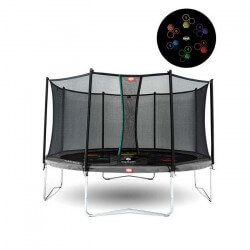 Trampoline BERG Favorit Regular 430 Gris Levels avec filet de sécurité Comfort