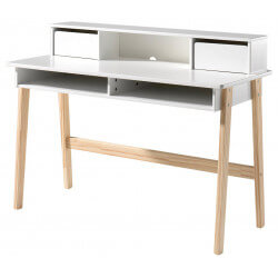 Bureau avec surmeuble blanc Kiddy