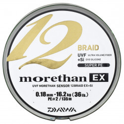 Tresse MORETHAN 12 Braid EX Light Green 135 m - DAIWA