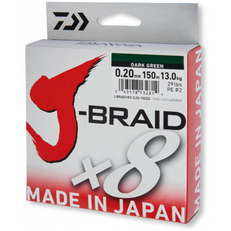 J-BRAID X8 Vert foncé 150 m