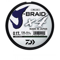 Tresse J-BRAID X4 Vert foncé 135 m - DAIWA