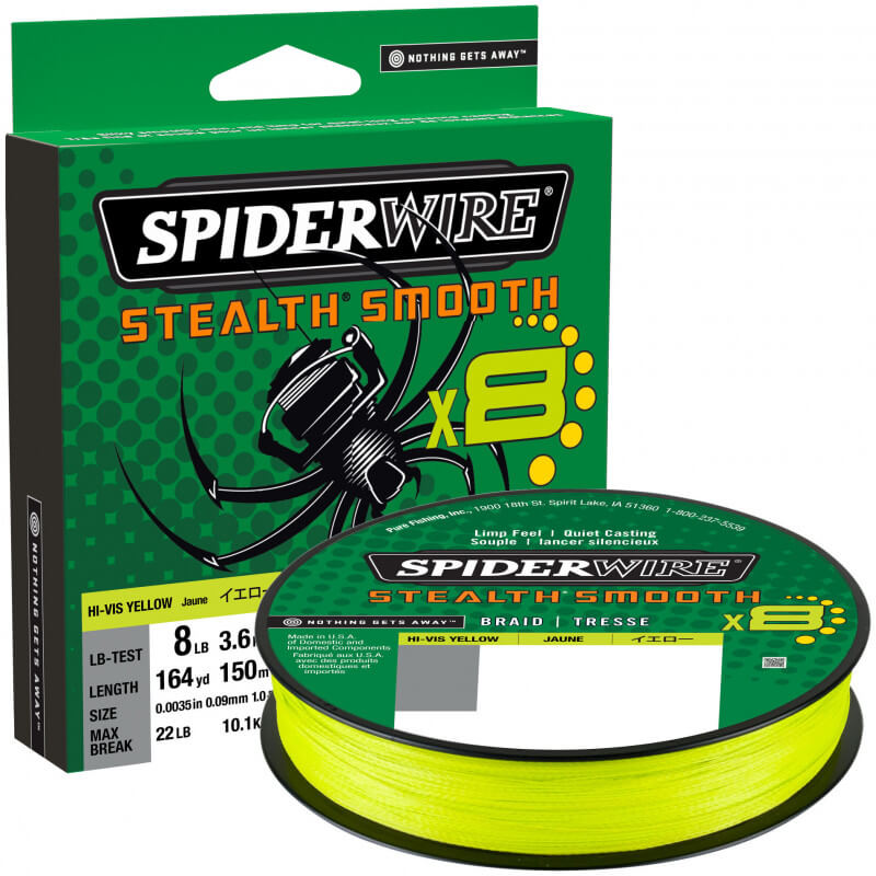 Tresse Stealth Smooth 8 Hi-Vis Yellow - SPIDERWIRE
