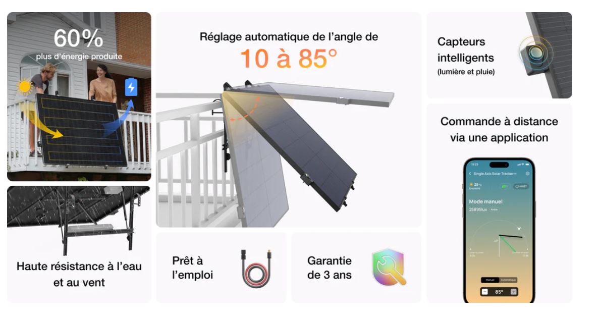 Tracker Solaire Ecoflow : Panneau Solaire toujours à 100%